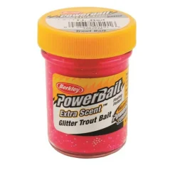 Berkley STBGFR PowerBait Glitter Trout Bait Fluorescent Red