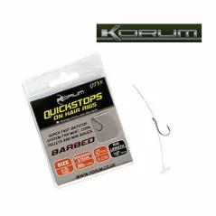 Korum Hair Rigs Quickstops barbed tied hook/size16/8ks/6lb