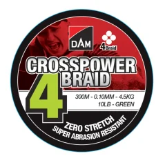 Pletená Šňůra DAM Crosspower 4-Braid Green 150m 0.10mm/4.5kg